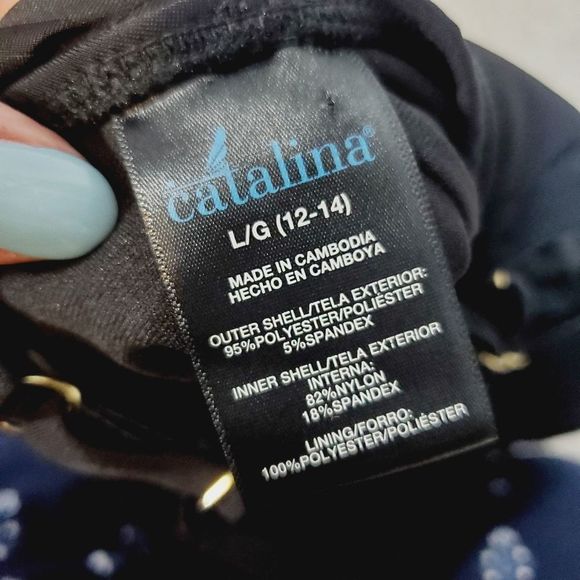 4x$25 Catalina new black onepiece mesh lined bathingsuit size 12 - Picture 6 of 10